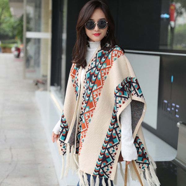 

весной и осенью чешского национальных зим платка шарфа целей женщин dual игрового утолщенной теплый длинный шерстяной плащ, Blue;gray