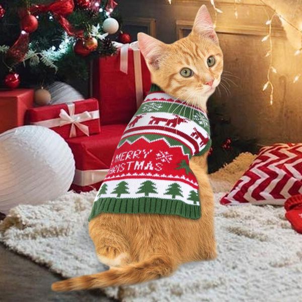 

christmas cat dog clothes winter cat puppy sweater knitwear soft cotton small dogs chihuahua pet festival clothing costume1