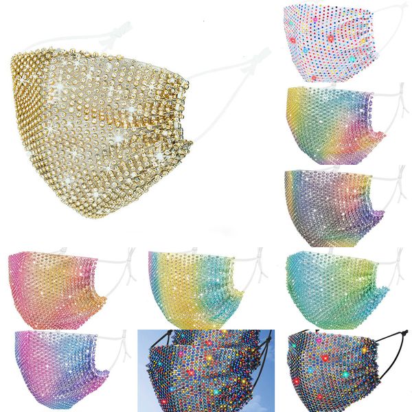 

fashion face masks men women bling facemask personality net red with sunscreen bright diamond mask 9 ncjxy