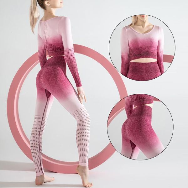 

yoga outfits 2 piece set women leggings gym sports suit crop clothing front seamless gymwear women's tracksuit1, White;red