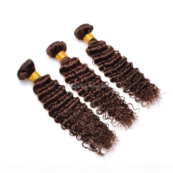 

brown deep wave hair extension 3 bundles human hair weaves deep wave curly bundles peruvian virgin human hair weft fast shipping by dhl, Black;brown