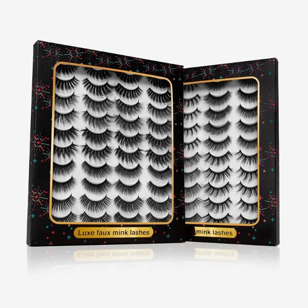 

8/20 пара естественный 3d ложных ресницы 15-20mm поддельные ресницы customized рождество упаковка макияж норка расширение maquiagem
