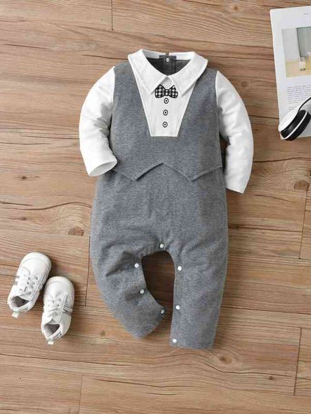 

baby colorblock bow print 2 in 1 jumpsuit she, Blue