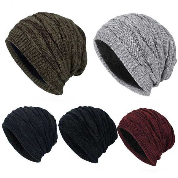

beanies 2021 winter men women solid color plain warm knitting slouchy cap hat