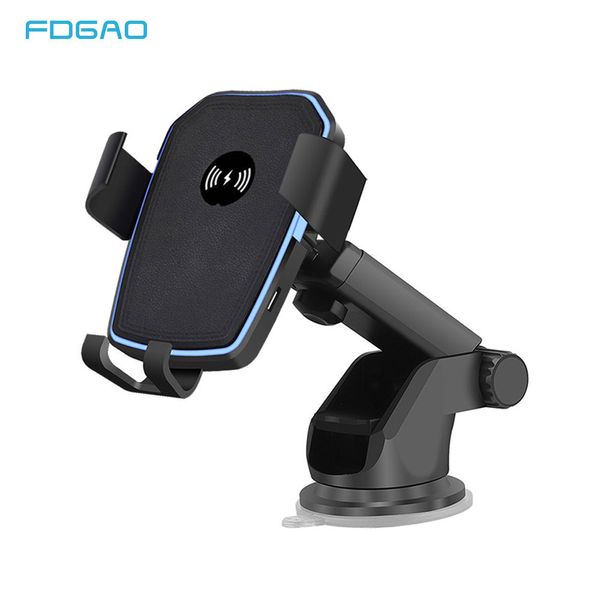 

10w mount qi charger iphone xs x xr 8 fast wireless charging car phone holder for samsung note 9 s10 s9 s8