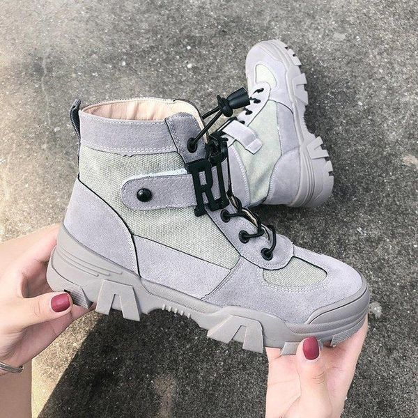 

boots women's 2021 autumn and winter korean retro lace-up handsome thick-soled casual net red short boots1, Black