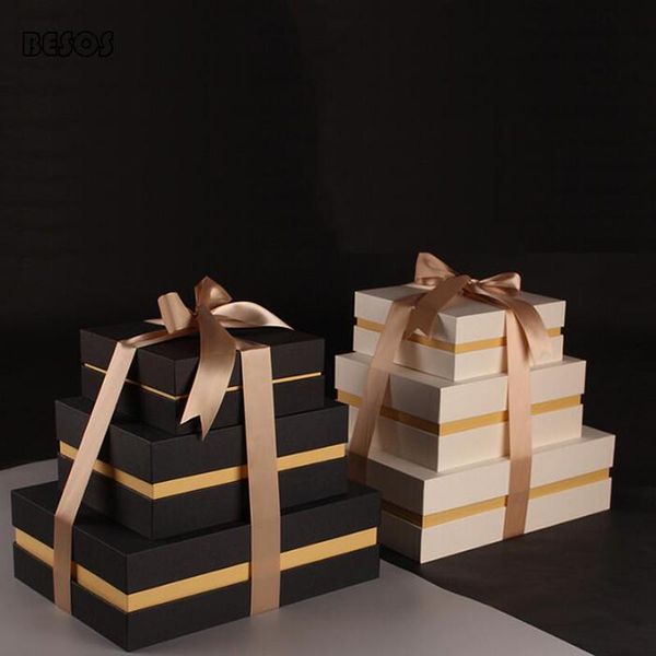 

gift wrap ins style birthday party wedding high-grade brown ribbon atmosphere black white adjust the height rectangular box