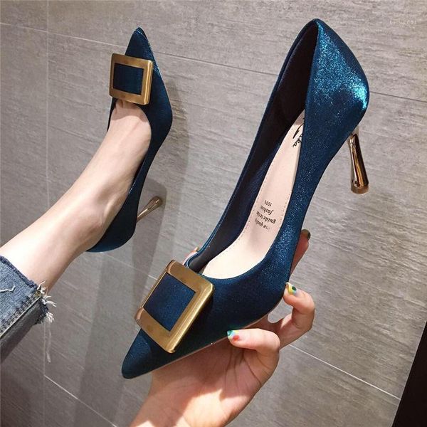 

dress shoes marlisasa sapato feminino women cute party blue high heel stiletto ladies classic black slip on h55331