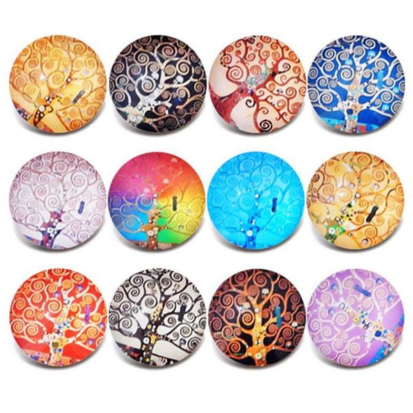 

10pcs/lot new glass snap jewelry tree of life mixed pattern snap buttons fit 18mm/20mm diy snap bracelet buttons jewel bbyomr