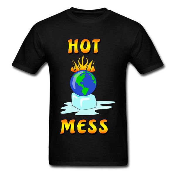 

преобладающего mens t shirt hot mess global warming сообщение нормальных футболки смешной холодных топы тенниска o-образный вырез с капюшоно