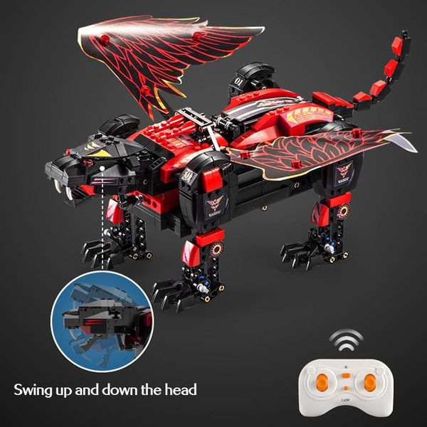 

646pcs city remote control steel wing saber toothed tiger building blocks technic rc mechanical bricks toys for boys qylzoj mywjqq