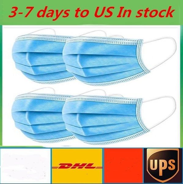 

face shipping new disposable masks dhl with elastic ear loop 3 ply breathable for blocking dust air anti-pollution mask