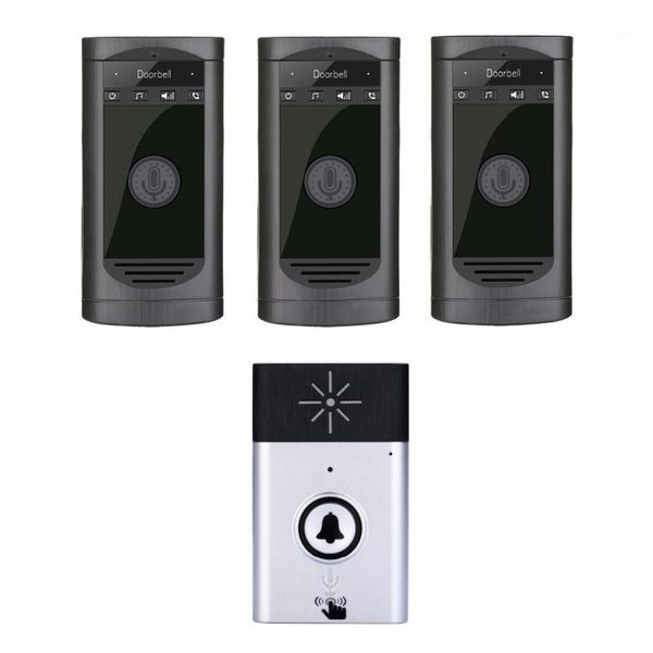 

2.4ghz wireless long distance two way intercom doorbell with 3 indoor door phone1