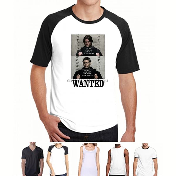 

мужчины футболка supernatural wanted винчестер братьев дина и сэма моды смешно тенниска новизна тенниска женщины спорта с капюшоном hoodie