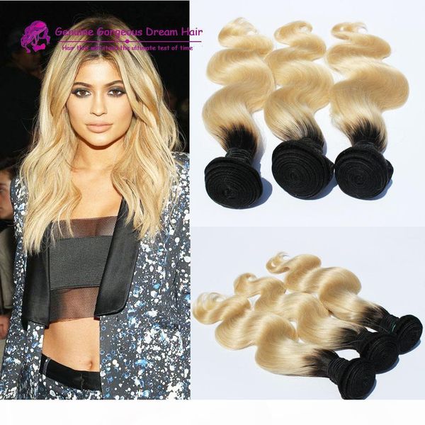 

ombre human hair weft body wave 3pcs lots peruvian human hair 10"-30" color ombre 27 blonde human hair bundles black to blonde