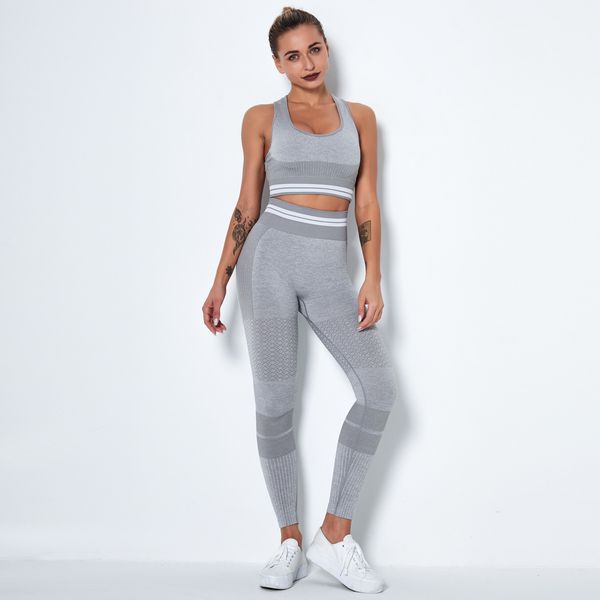 

yoga outfits long sleeve set gym suit sport high waist hip lifted pant hips were bubble pants plus size, White;red