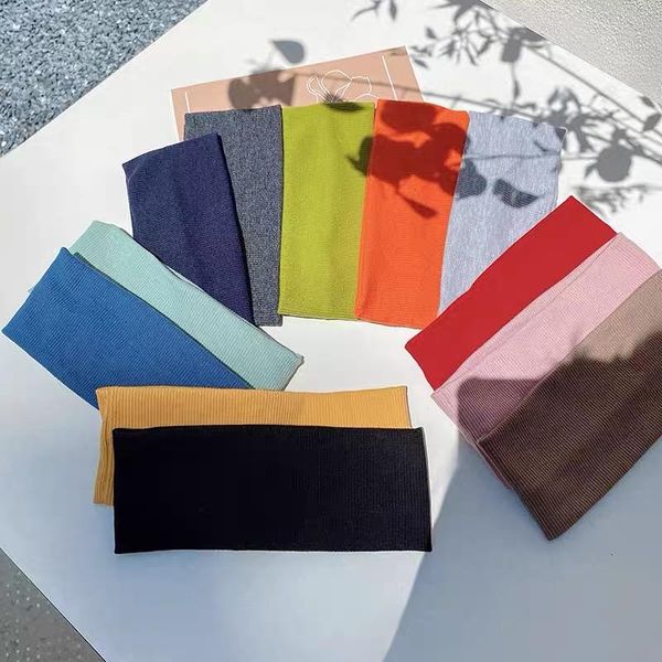 

hair accessories cotton breathable women headband solid color wide turban lastic bands soft bezel fashion headdress