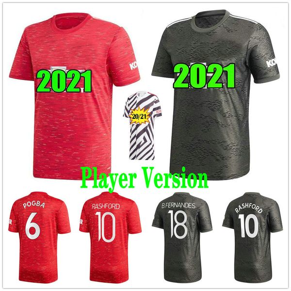 

версии 2020 2021 манчестер футбол джерси van de beek боевых lingard rashford b. fernandes заказ home away юнайтед рубашка, Black;yellow