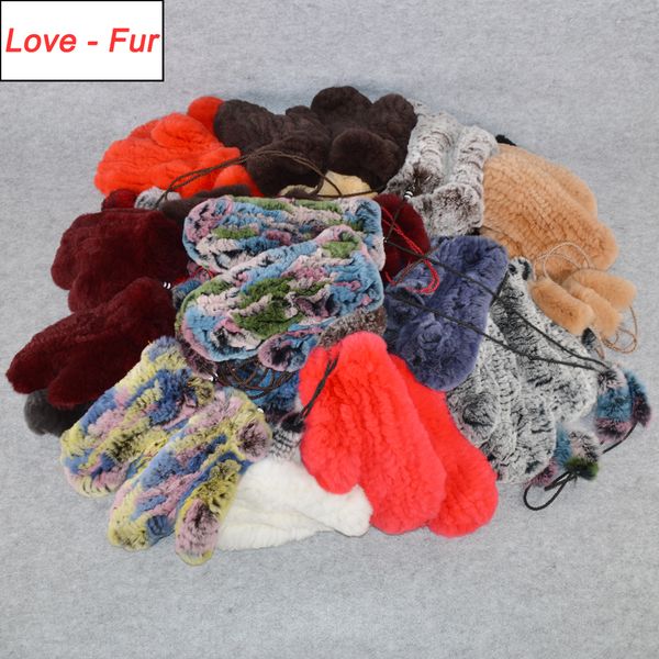 

winter real fur gloves women handmade knit real rex rabbit fur gloves outdoor warm natural rex rabbit fur mittens 201021, Blue;gray