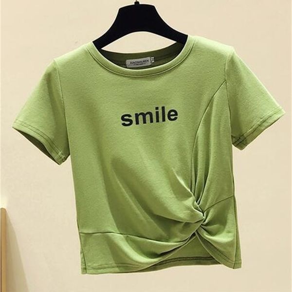 

green t-shirt summer fashion short sleeve women's street wear cl201a 5tgw, White