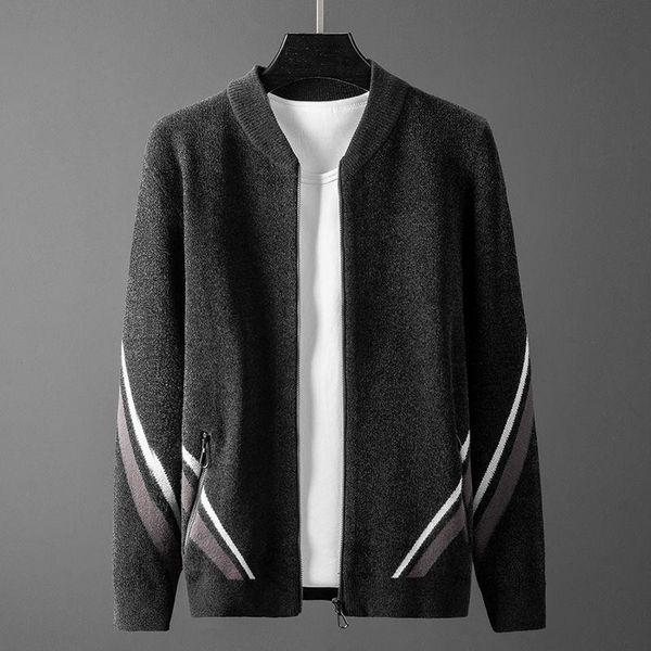 

2020 autumn new men's sweater fashion korean version fashion coat knitted cardigan casual sweater men, White;black