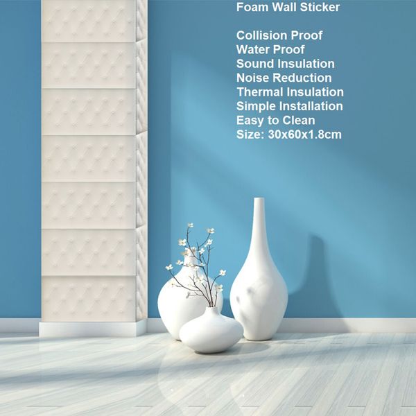 

5шт антиколлизии soft сгущает стикер стены наклейка пены обои белый