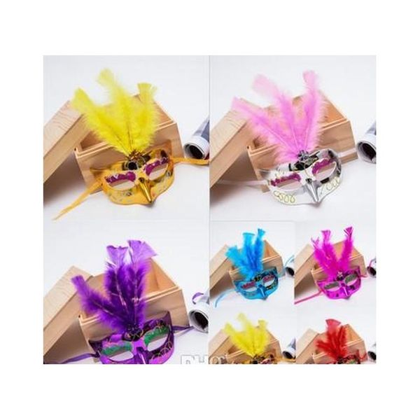 

led lights feather mask mardi gras masquerade dance party masks feather led masks hallow wmtcez new_dhbest