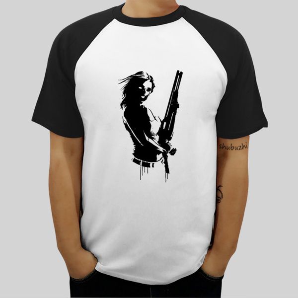 

mens girl with gun death stencil silhouette design art mens tshirt tee raglan sleeve man sport hooded sweatshirt hoodie men t shirt