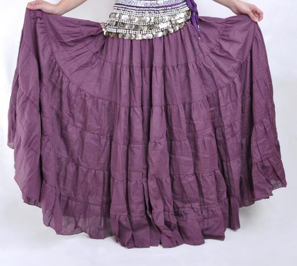 

plus size 38 inches long tribal fusion skirt belly dance 8 yard skirt bohemia gypsy maxi purple1, Black;red