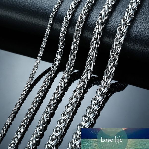 

tripe rope link chain men women silver color necklace 5mm 6mm 7mm 316l stainless steel 24" male female jewelry