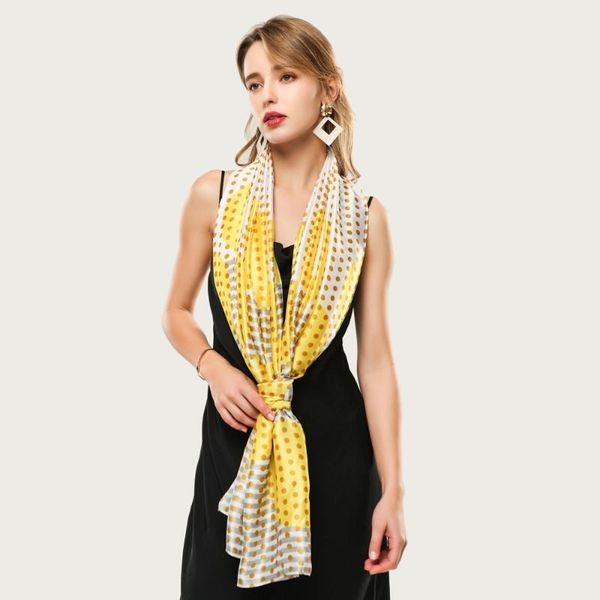 

scarves bright dot stole silk scarf for women autumn design shawl female large blanket wrap [5010], Blue;gray
