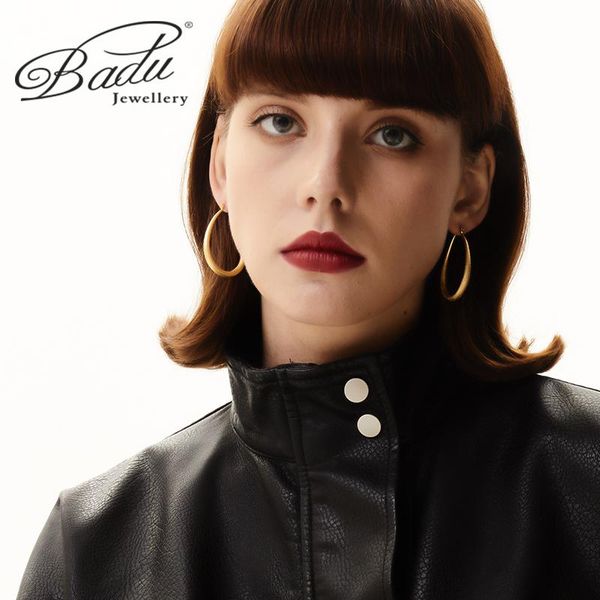 

hoop & huggie badu 2021 matte gold color water drop earrings for women trendy geometric statement fashion party jewelry gift, Golden;silver