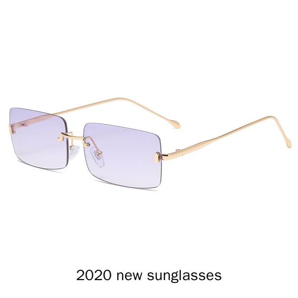 

sunglasses women punk rimless sun glasses metal shades vintage purple eyewear uv400 nx, White;black