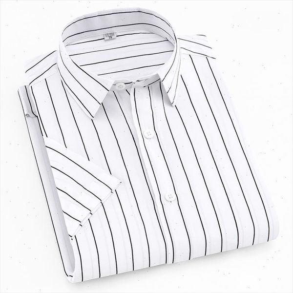 

summer short sleeve turn down collar soft thin comfortable striped men casual shirts without chest 7colors s to 4xl, White;black