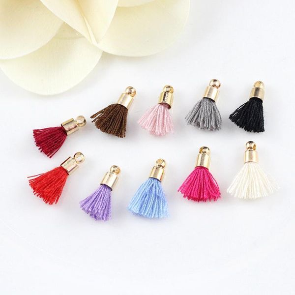 

30pcs 1.5cm mini cotton thread tassels with hats diy craft supplies decorative jewelry bracelet necklace key mobile phone pendan h sqckmu