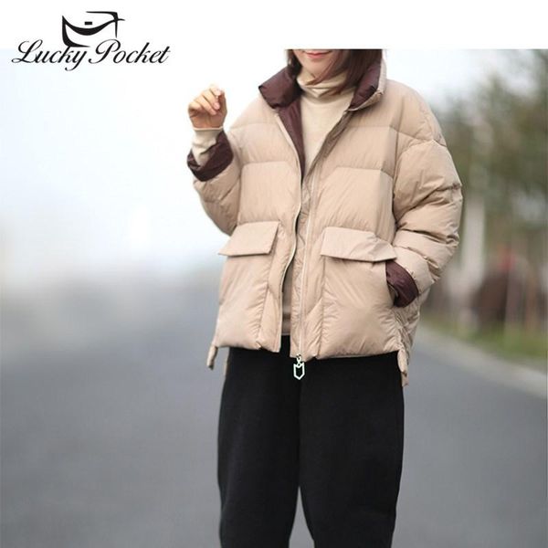 

women autumn winter casual light warm down jacket female new fashion hit color parkas ladies brand outerwear ml221, Black