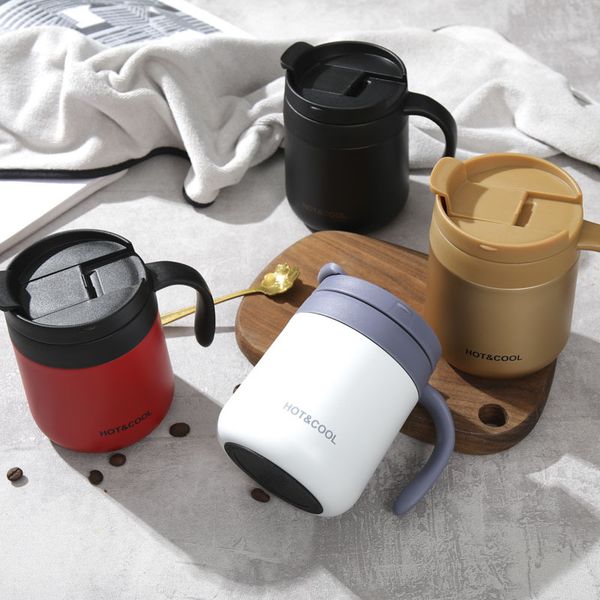 

high-end office vacuum cup men and women stainless steel coffee mug portable couple tea cup household insulation thermos vacuum cup with han