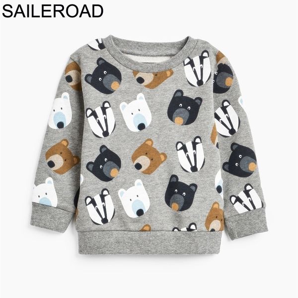 

saileroad infants boys sweatshirts autumn animal bear children's clothing for cotton baby kids hoodies sweatshirts shirts 201127, Black
