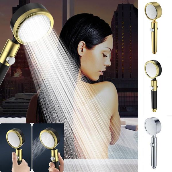 

amazing shower head 360 degree rotating adjustable pressure sbutton rainfall chrome shower head set bathroom faucets