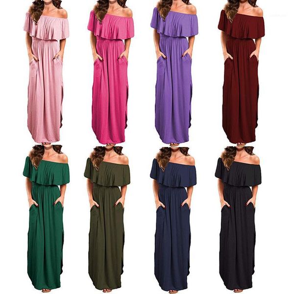 

clothing owlprincess 2020 summer off-shoulder casual dress1, Black;gray