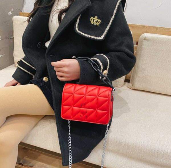 

fashion new kids acrylic chain bag girls crossbody bag children letter single shoulder bag brand luxury girls party handbag a5003, Black