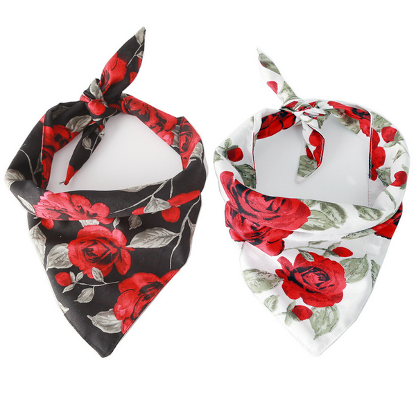 

single-layer pet triangle scarf american valentine's day red rose bouquet scarf cat dog accessories thin cotton single-layer dog head s