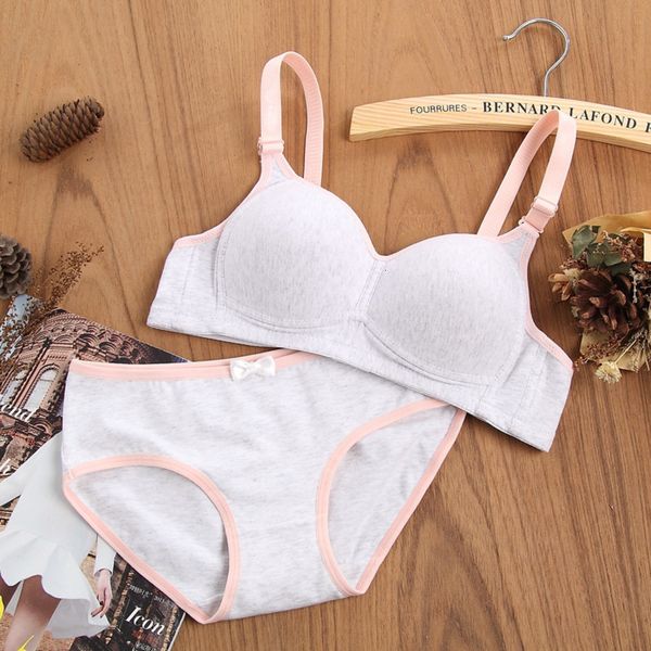 

2021 women bra set thin cotton girl bras suit simple wire lingerie underwear comfortable and breathable, Red;black