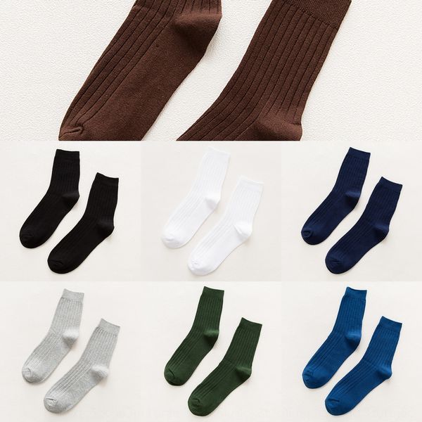

men's autumn winter solid medium socks silk middle tube stockings color striped sports wind absorbing sweat deodorant stockings men&#03, Black