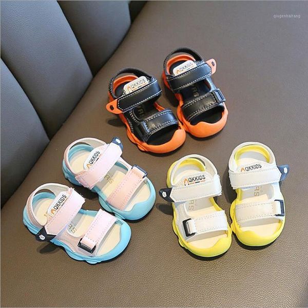 

2020 summer children's sandals casual closed toe boys girls beach sandals soft anti-slip sport kids shoes infant toddler shoes1, Black;red