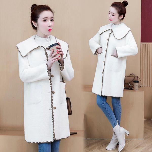 

women's down & parkas 2021 fall winter women slim casaco feminino elegant white chic lady coat simple outerwear cloak clothing, Black