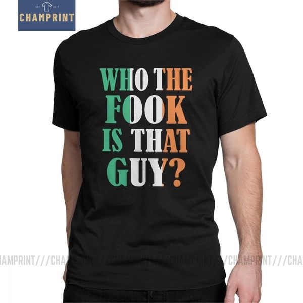 

sport conor mcgregor men t shirt who the fook is that guy funny 100% cotton short sleeve tee shirt crewneck t-shirt clothes plus size