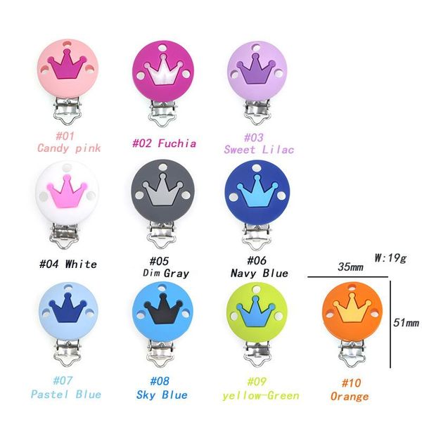 

soothers & teethers 10/20/50 pcs silicone pacifier clip crown diy baby teething teether necklace bead tool nurs gift round heart accessories