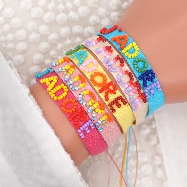 

charm bracelets go2boho fabric wristband miyuki cloth women boho summer beach braided pulsera girl jewelry bracelet friendship gift, Golden;silver