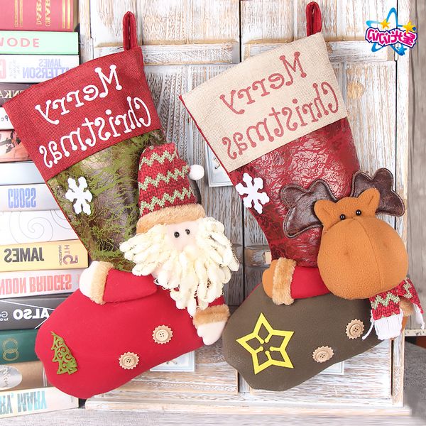 

deer snowman candy gift large decoration christmas bag decorative socks